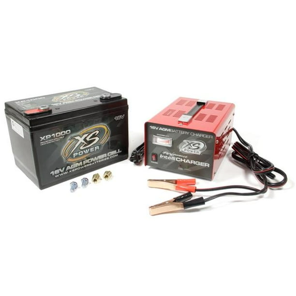 XS Power Battery XSPXP1000CK2 AGM Battery 16V 2 Post with 15A