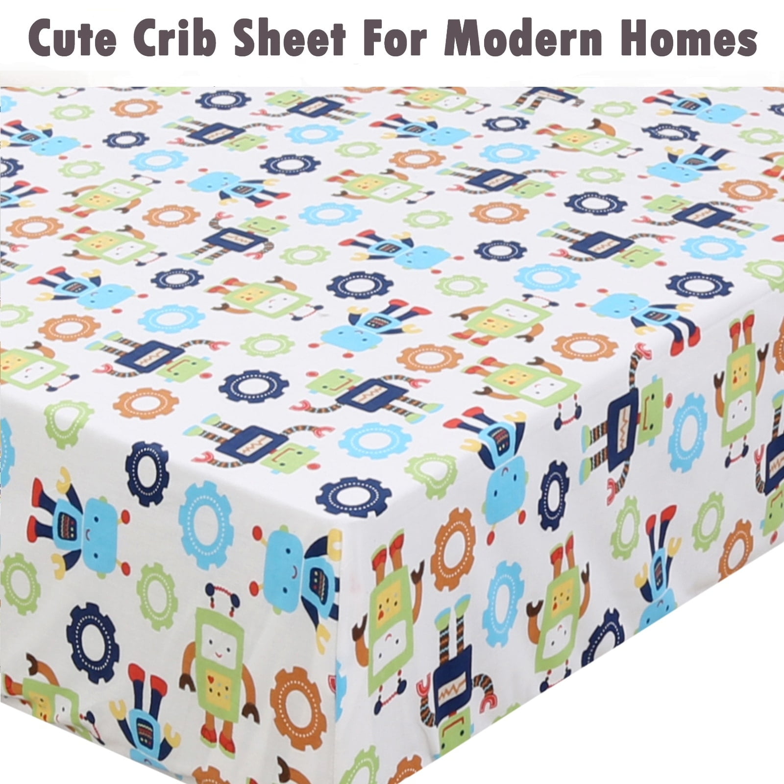 Danica 100% Cotton Fitted Baby Crib Sheet 3 Pack for baby Boys Girls |Standard Crib And Toddler Mattress Sheets | 28x52 Inch (3PK, Robot Mickey)