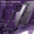 thumbnail image 4 of JETech Cute Case for iPhone 14 Pro 6.1-Inch, Wave Frame Curly Shape Shockproof Phone Cover for Women and Girls, Clear Hard PC Back (Deep Purple), 4 of 7