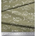 thumbnail image 3 of Soimoi Green Moss Georgette Fabric Fish Ocean Fabric Prints By Yard 42 Inch Wide, 3 of 3