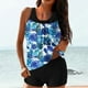 thumbnail image 1 of Trajes de baño tankini para mujer Trajes de baño de dos piezas con espalda de tiras y estampado conservador para mujer Traje de baño de dos piezas para mujer, 1 of 6
