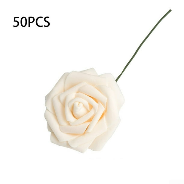 50x Large Artificial Flowers Foam Roses Stem Wedding Bride Bouquet Party Decor Walmart Com Walmart Com