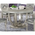 thumbnail image 2 of Luxury Formal Glam 5pc Dining Set Chair Round Table Silver Champagne Finish, 2 of 5