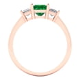 thumbnail image 4 of Three-Stone Engagement Ring for Women - 1.11ct Simulated Emerald in 14K Rose Gold Promise Ring, 4 of 6