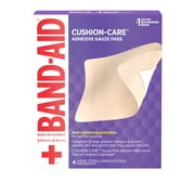 Band-Aid Brand First Aid Adhesive Gauze Pad, 4.5in x 5.5in, 4 ct (Pack of 4)
