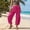 Hot Pink, variant on Ynynloco Women's Harem Pants Casual Loose Fit Wide Leg Cropped Lightweight Drawstring Elastic Waist Pants Adjustable Ankle Tie with Pockets