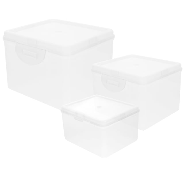 Caja de almacenamiento pequeña de 3 uds., caja de pegatinas transparente, caja de pegatinas para álbum de recortes, contenedor de tarjetas pequeñas para bricolaje