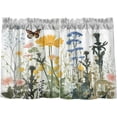 thumbnail image 2 of GZHJMY Wild Flower Half Window Tier Curtains 36 Inch Blackout Thermal Insulating Kitchen Linen Tier Curtains for Kitchen,Bathroom,Cafe, 2 of 7