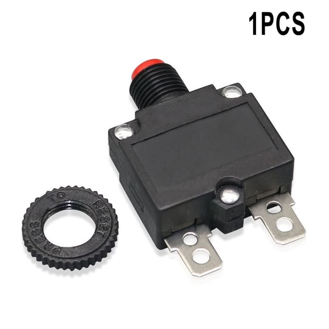 BTOER Thermal Switch Overcurrent Overload Protector Button 5A/10A/15A/20A Plastic Case Overload Protector 10mm Thread Overload Protect