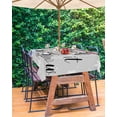 thumbnail image 3 of Fsddascl Grey Christmas Snowman Outdoor Tablecloth - 60x84 Inch Rectangle Dining Table Cover, Xmas Birds Winter Snowflake Waterproof Outdoor Table Cloth with Umbrella Hole & Zipper for Picnic/Patio, 3 of 7