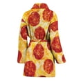 thumbnail image 2 of Pepperoni Pizza Women Bathrobe One Size Univeral Fits, Food Lover Fashion Lightweight Plush Fleece Long Robe For Women, 2 of 3