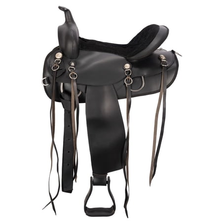 Schneiders Deluxe Lightweight Round Skirt Synthetic Western Trail Saddle | Black | Size 15