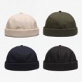 thumbnail image 6 of Dress Choice Quick Dry Brimless Hat Lightweight Cap Sailor Rolled Cuff Harbour Hat Casual Skull Docker Beanie Cap for Men Women, 6 of 8