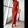 thumbnail image 2 of Vestido Ajustado Fruncido para Mujer Naranja Rojo XL, 2 of 7