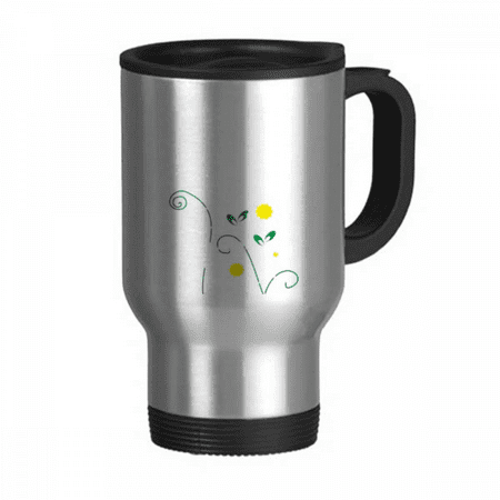 

flower s green petal travel mug flip lid stainless steel cup car tumbler thermos