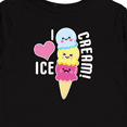 thumbnail image 4 of Inktastic I Love Ice Cream with Cute Ice Cream Cone Boys or Girls Long Sleeve Toddler T-Shirt, 4 of 5