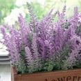 thumbnail image 4 of 8 Pcs Artificial Lavender Flowers, Plastic Fake Simulation Flower Indoor Outdoor Bridal Bouquet Wedding Home Garden Balcony Patio Floral Arrangement Decoration (Fuchsia), 4 of 8