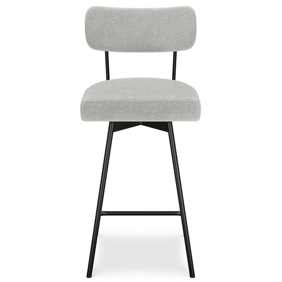 Simpli Home Giselle Swivel Bar Stool (Set Of 2) In Light Grey Polyester Linen