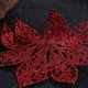 thumbnail image 2 of 24 piezas de adorno rojo con purpurina de Pascua de Navidad, decoración de árbol de Navidad, flores de Navidad, adorno de decoración navideña para fiesta de Navidad, decoración del árbol de, 2 of 5