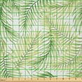 thumbnail image 2 of Ambesonne Palm Leaf Fabric by the Yard Microfiber, Fresh Environment, 3 Yards, Fern Green Pale Green, 2 of 2