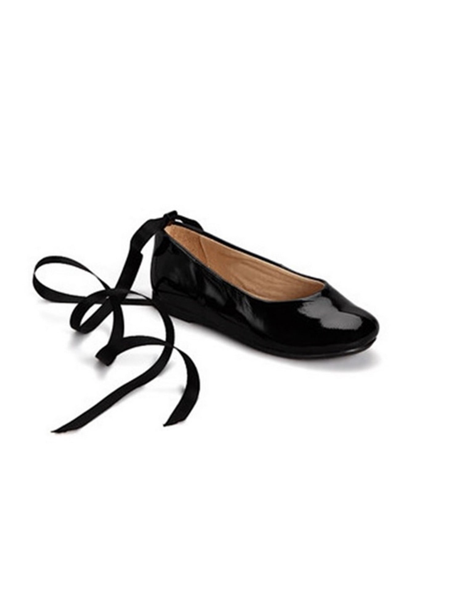 black patent ballerina shoes
