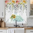 thumbnail image 6 of Sage Green Eucalyptus Swag Valances for Windows 2 Pack, Kitchen Window Curtains 36 Inch Length, Spring Farmhouse Tulips Leaves Privacy Swag Curtains for Living Room/Bathroom with Rod Pocket 36"x36", 6 of 8