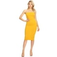 thumbnail image 4 of Women's Casual Solid Comfy Sexy Strapless Midi Bodycon Tube Dress, 4 of 4