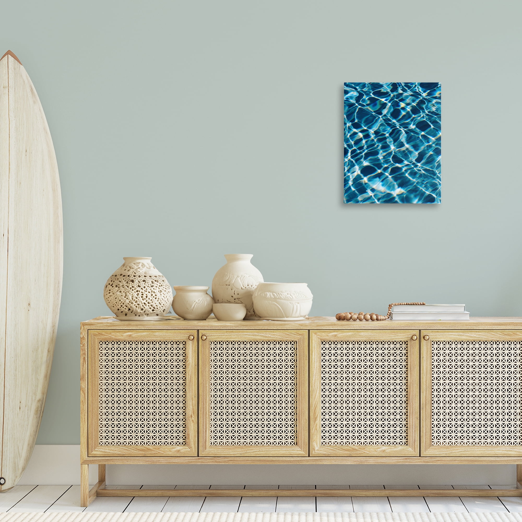 Stupell Industries Beach Water Pattern Abstract Painting Gallery Wrapped Canvas Art Print Wall Art, 16 x 20