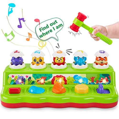 1 Year Old Toys for Boys Girls Birthday Gift,Cause and Effect Animal Pop Up Toy with Music and Light for Toddlers 1-3,Preschool Learning Educational Toys Easter Gifts for babies 6-12 months