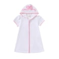 thumbnail image 2 of Girls Jumpsuit Graphic Print Hooded Short Sleeve Zippered Swim Cover Up Romper for Beach Rompers for Girls WH1 18 Months-24 Months, 2 of 9
