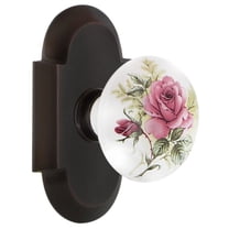 Nostalgic Warehouse Cotros_Sd_Nk Vintage Porcelain Painted Rose Single Dummy Door Knob -