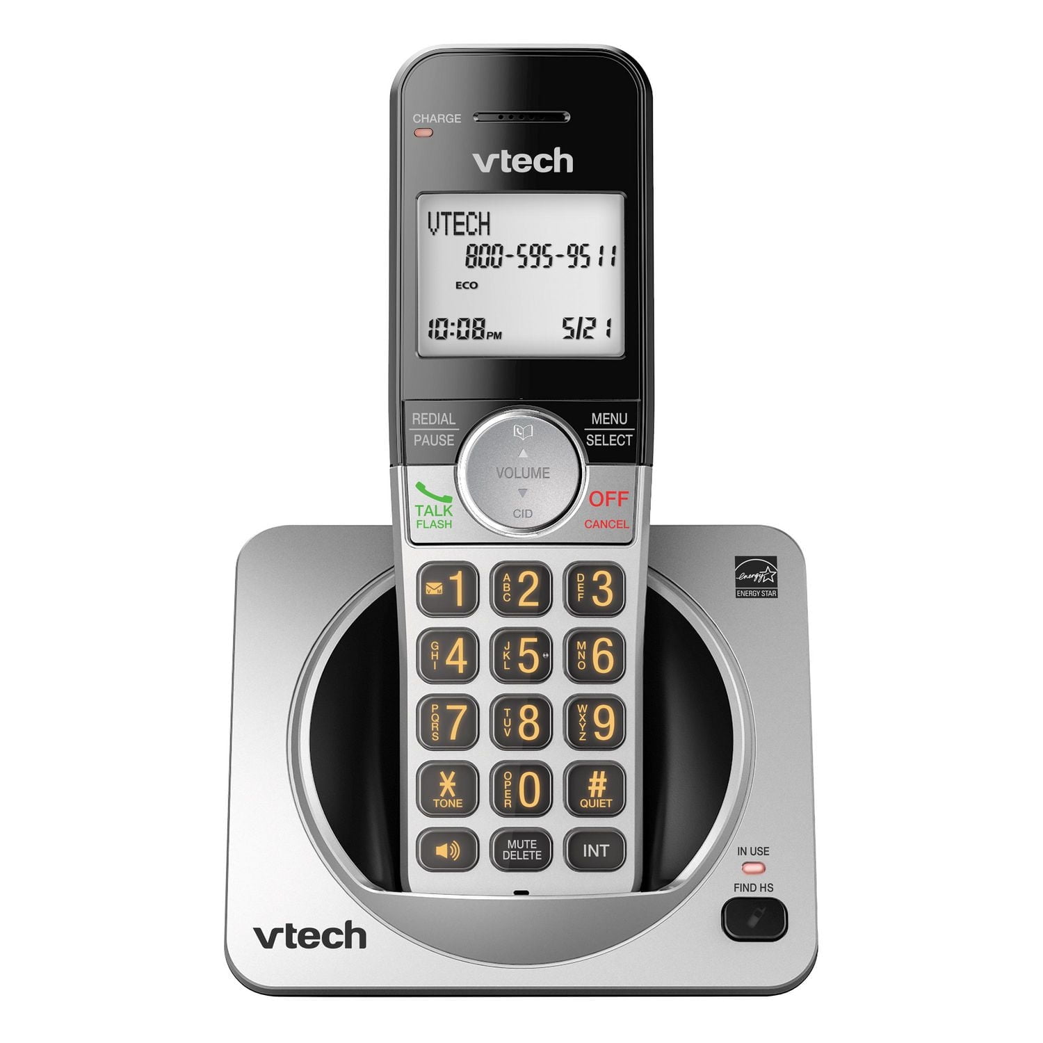 VTech 3 Handset DECT 6.0 Cordless Phone with Call Block, CS5219-3 (Silver & Black)