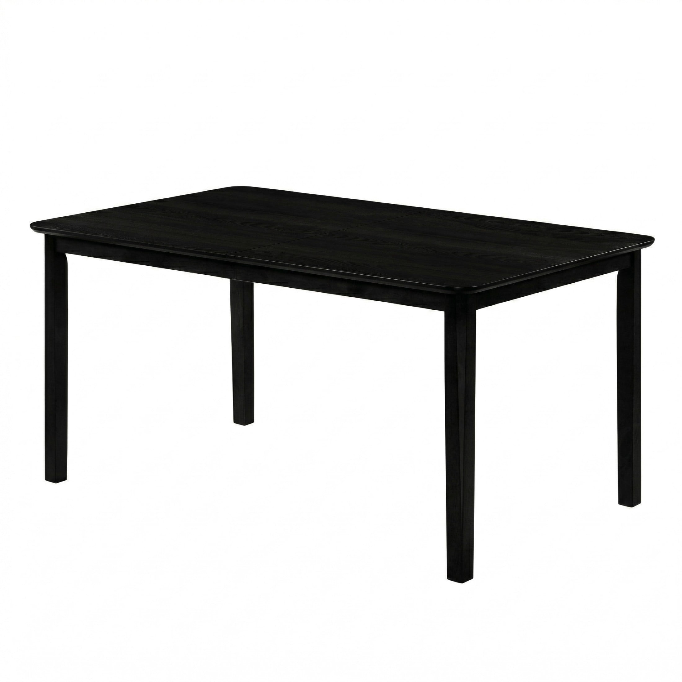 Home Design Vinita Rectangular Dining Table with Rounded Corners, Black