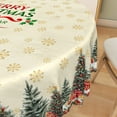thumbnail image 3 of Nanqianyi Christmas & New Year Tablecloth 70 Inch Round, Winter XMAS Trees Snowflake Pattern Washable Table Cloth for Kitchen, Party, Dining, 3 of 9