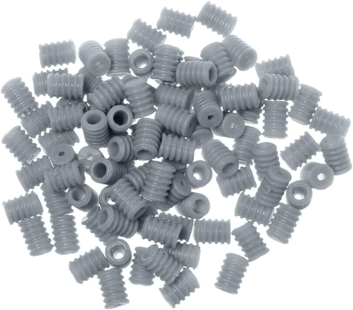 Trimming Shop 9x6.5mm Silver Silicone Cord Locks Toggle Stopper