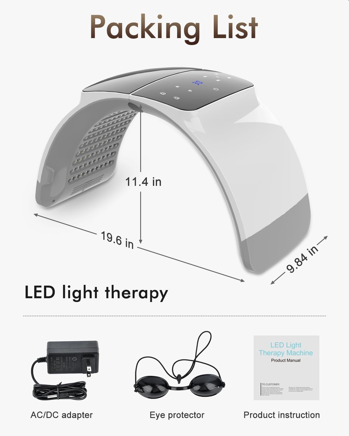LED Face Mask Light Therapy Machine Red Infrared Blue Photon Device for Skin Care Acne Wrinkle Reduction New Version