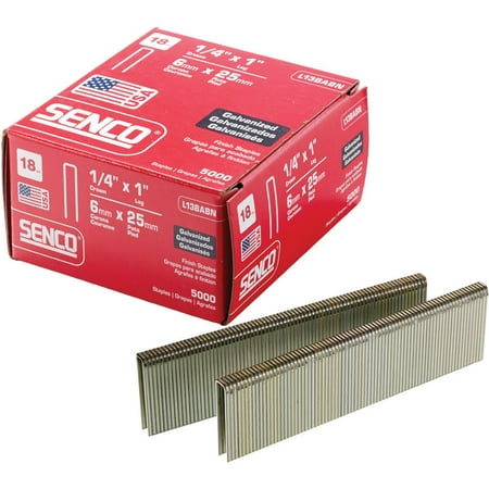 

Senco Accuset 18-Gauge Galvanized Medium Wire Finish Staple 1/4 In. X 1 In. (5000 Ct.)