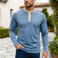 thumbnail image 2 of Akiihool Mens Long Sleeve Tshirt Men's T- Shirts Long Sleeve Knit Sweater Shirt Casual Crewneck Ribbed Pullover Tees Light Blue,XL, 2 of 7
