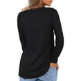 thumbnail image 5 of Annhoo Womens Long Sleeve Tops Fall Elegant Lace Trim Round Neck Blouses Trendy Comfy Going out Vacation Shirts, 5 of 7
