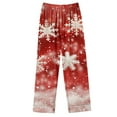 thumbnail image 6 of Lorytime Womens Christmas Pajamas Sets Snowflakes Long Sleeved Collared Tops Elastic Waist Pants Soft Loungewear, 6 of 7