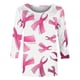 thumbnail image 3 of Camisetas Casuales de las Mujeres Impresas 3/4 Manga Blusa Cuello Redondo Estante de Imitación, Moda Casual Top para las Mujeres, 3 of 5