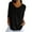 Black, variant on Plebaso Women's 3/4 Sleeve Sweaters V Neck Knit Sweater Shirts Loose Loose Pullover Plus Size Tops for Women