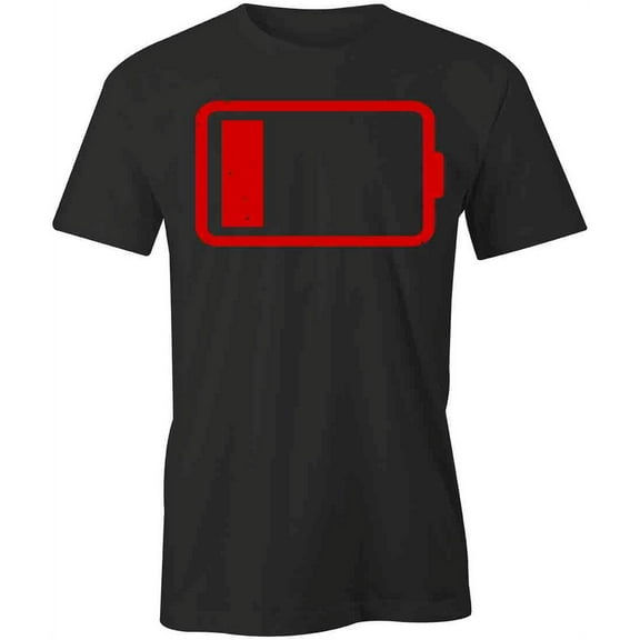 Low Battery T-Shirt | Cool Art Black Tee Gift