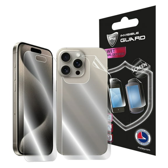 IPG Compatible with iPhone 15 PRO MAX FULL BODY Hydrogel Protector Invisible Touch Screen Sensitive Ultra HD Clear Film Anti Scratch Skin Guard - Smooth/Self-Healing/Bubble -Free Screen & Back