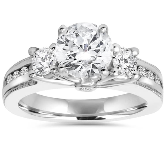 Edge Jewel Infinity Twisted Diamond Ring -1.83 Ct Round Cut Lab Created Simulated Diamond - 14K White Gold Plated Women's Engagement Ring for Her - Delicate Diamond Ring For Women's