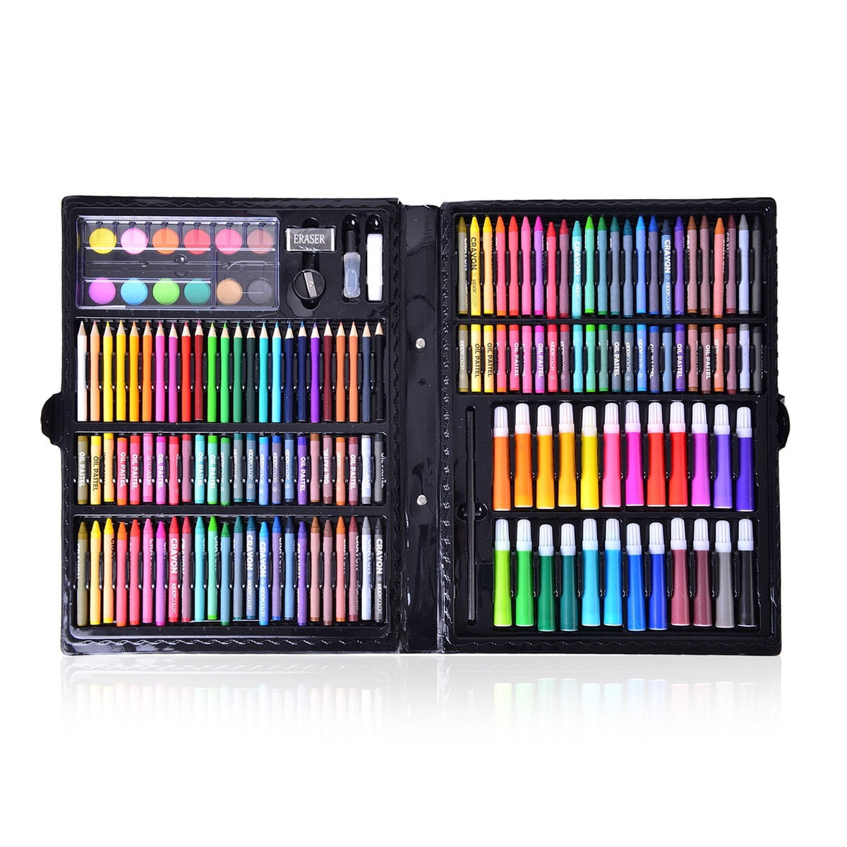 150 Piece Deluxe Art Supply Set Coloring Pencils Crayons Oil 