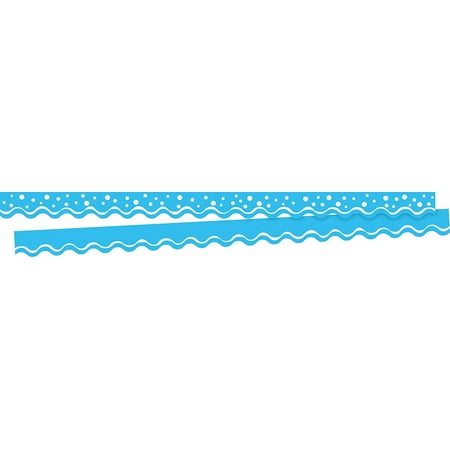 UPC: 0704068037045 | Barker Creek Double-Sided Scalloped Edge Border 2-Pack  Happy Pool Blue  Trim out Bulletin Boards and Create Colorful Displays with 78  of Designer Double-Sided Border  2.25  x 78  (3704)