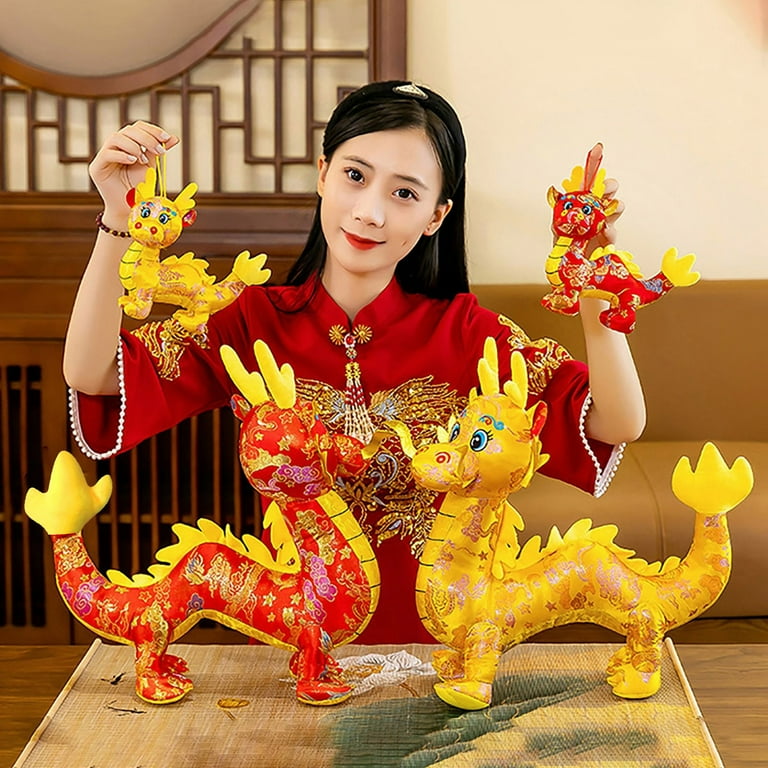 Weerihhol 2024 New Year Chinese Satin Cloth Doll Doll Toy Weerihhol 2024 New Year Chinese Satin Cloth Doll Doll Toy