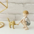 thumbnail image 2 of Decoración De Niño Y Gato Para El Hogar. Estatuilla De Mesa. Adornos. Recuerdo De Gato. Artesanía De Resina., 2 of 7
