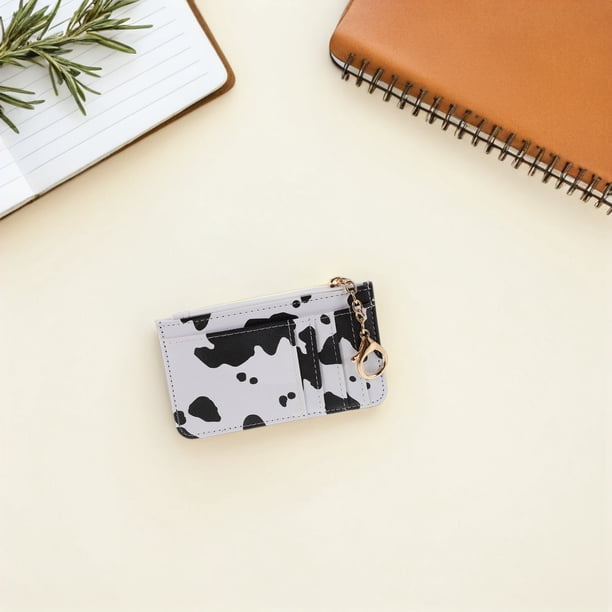 FUTUREORYY Cartera Con De Vaca Para Mujer Cartera Con Llavero Y Y Compacta